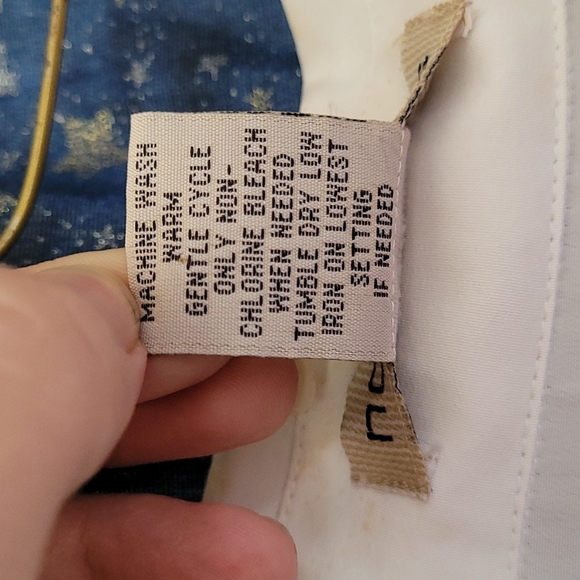 🍂3/$10 Notations Semi-Sheer White Embroidered Button-Down Dress Shirt- stained - Picture 8 of 15